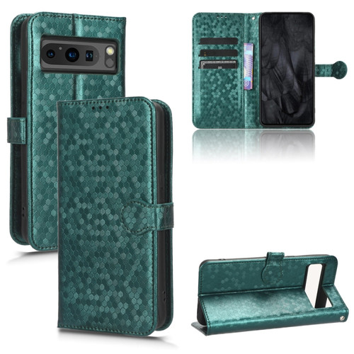 Google Pixel 8 Pro Honeycomb Dot Texture Leather Phone Case - Green