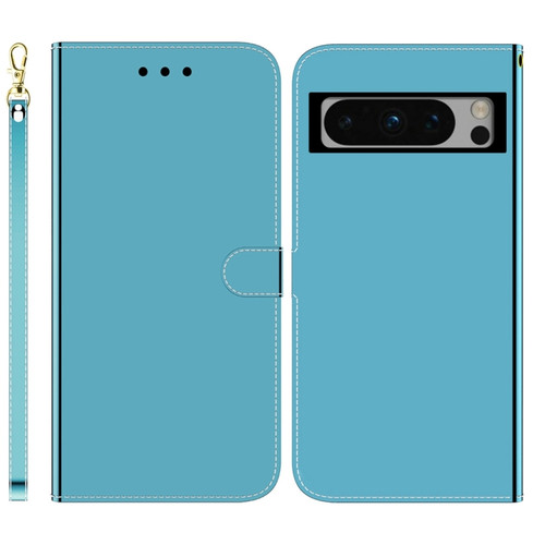 Google Pixel 8 Pro Imitated Mirror Surface Leather Phone Case - Blue