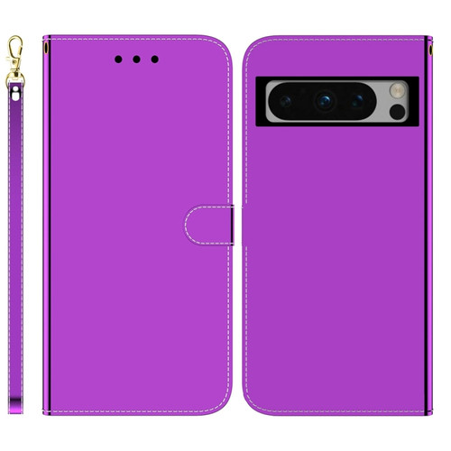 Google Pixel 8 Pro Imitated Mirror Surface Leather Phone Case - Purple
