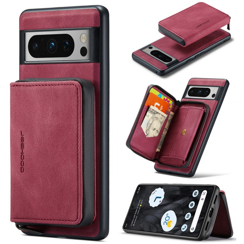Google Cases - Pixel 8 Pro Cases Leather Magnetic Wallet Zipper Brown