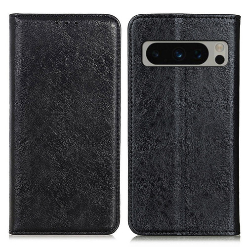 Google Pixel 8 Pro Magnetic Crazy Horse Texture Leather Phone Case - Black