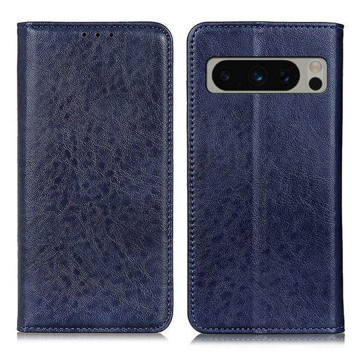 Google Pixel 8 Pro Magnetic Crazy Horse Texture Leather Phone Case - Blue