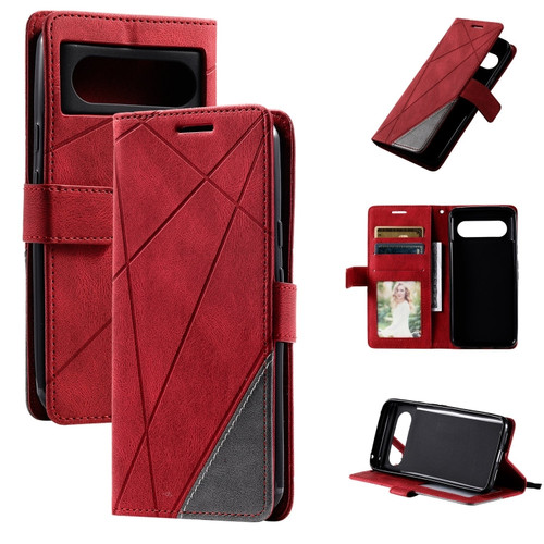 Google Pixel 8 Pro Skin Feel Splicing Leather Phone Case - Red