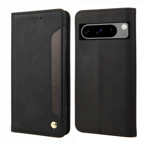 Google Pixel 8 Skin Feel Splicing Leather Phone Case - Black