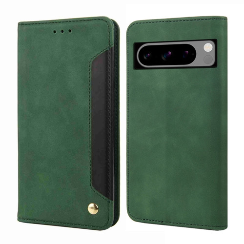 Google Pixel 8 Skin Feel Splicing Leather Phone Case - Green