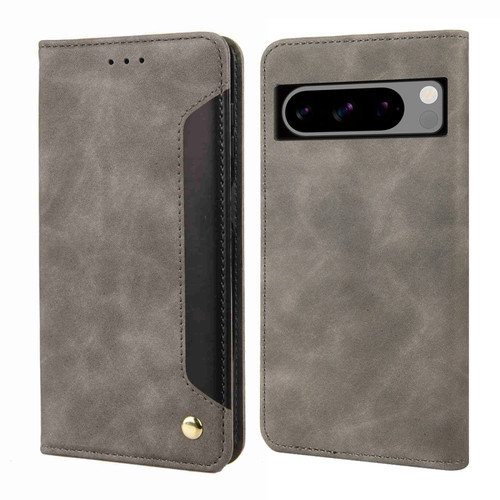 Google Pixel 8 Skin Feel Splicing Leather Phone Case - Grey