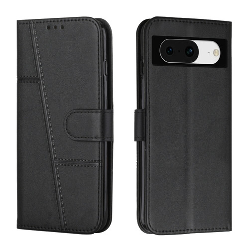 Google Pixel 8 Stitching Calf Texture Buckle Leather Phone Case - Black