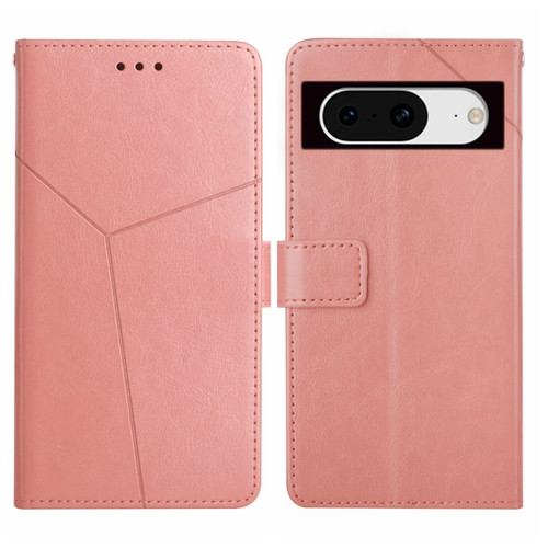 Google Pixel 8 Y-shaped Pattern Flip Leather Phone Case - Pink