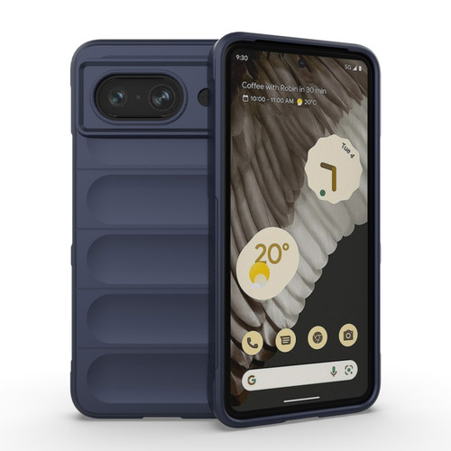 Google Pixel 8 5G Magic Shield TPU + Flannel Phone Case - Dark Blue