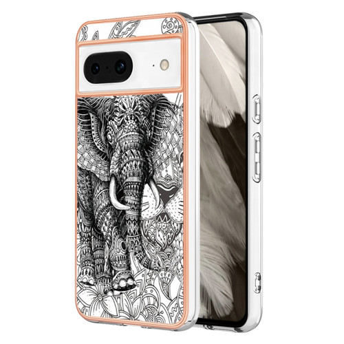 Google Pixel 8 Electroplating Dual-side IMD Phone Case - Totem Elephant