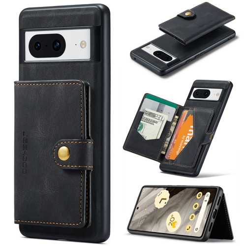 Google Pixel 8 JEEHOOD Retro Magnetic Detachable Wallet Phone Case - Black