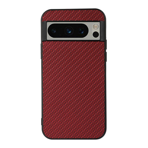 Google Pixel 8 Pro Carbon Fiber Texture PU Phone Case - Red