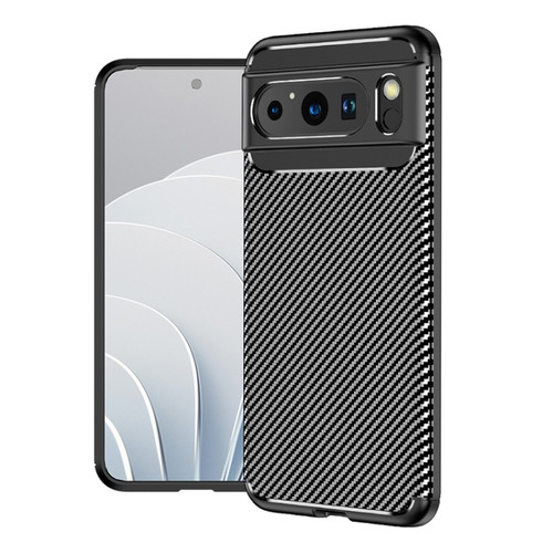 Google Pixel 8 Pro Carbon Fiber Texture Shockproof TPU Phone Case - Black