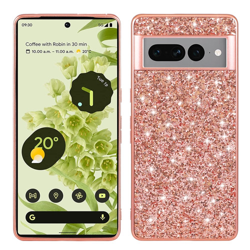 Google Pixel 8 Pro Glitter Powder Shockproof TPU Phone Case - Rose Gold