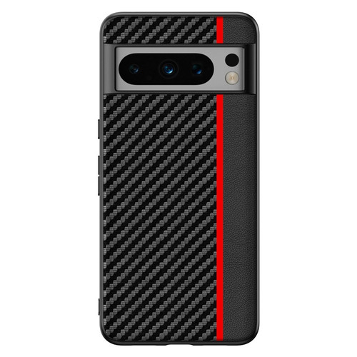 Google Pixel 8 Pro Ultra-thin Carbon Fiber Texture Printing Phone Case - Black Red