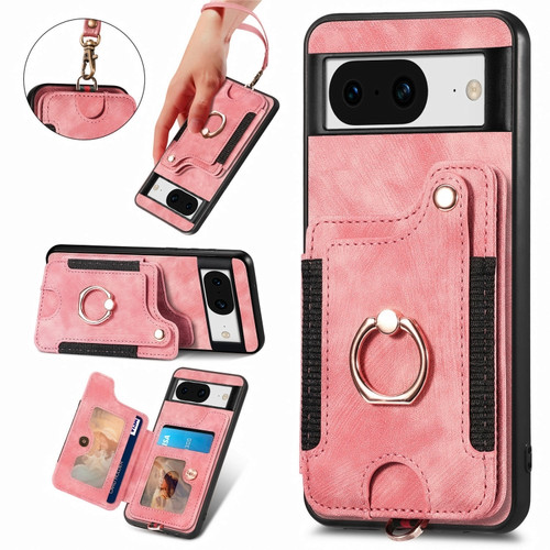 Ammeer Hülle Für Google Pixel 8 Pro – Flip Cover, PU Leder, Mit Ständer & Kartenfach, Magnetverschluss, Roségold