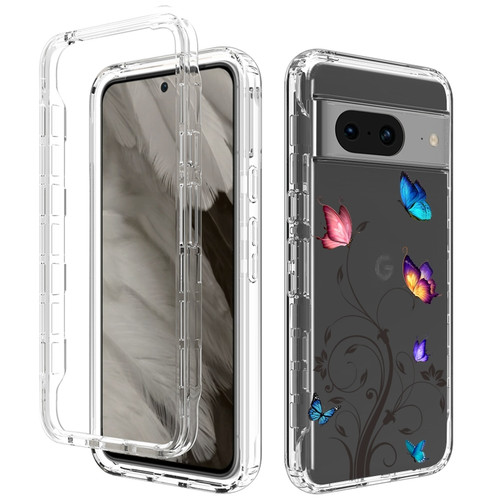 Google Pixel 8 Transparent Painted Phone Case - Tree Butterflies