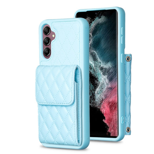 Samsung Galaxy A14 4G / 5G Vertical Wallet Rhombic Leather Phone Case - Blue