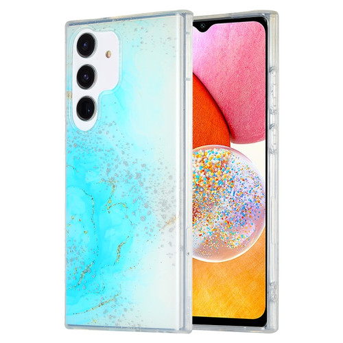 Samsung Galaxy A14 5G / 4G Dual-side IMD Marble Phone Case - Sky Blue