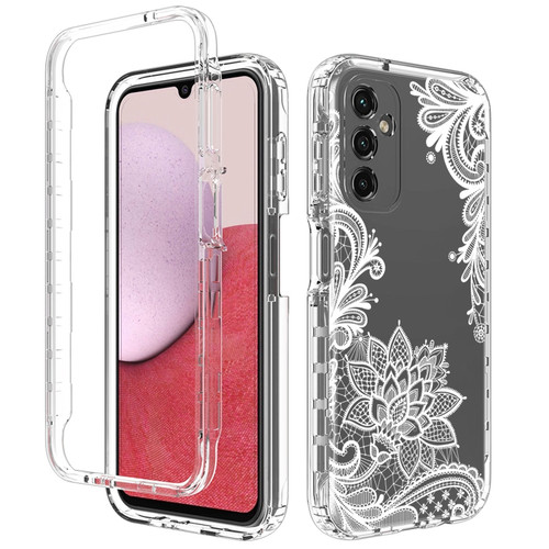 Samsung Galaxy A14 5G / 4G Transparent Painted Phone Case - White Flower