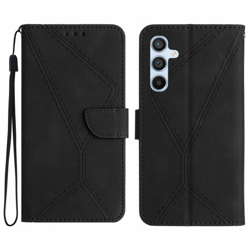 Samsung Galaxy A14 5G / A14 4G Stitching Embossed Leather Phone Case - Black