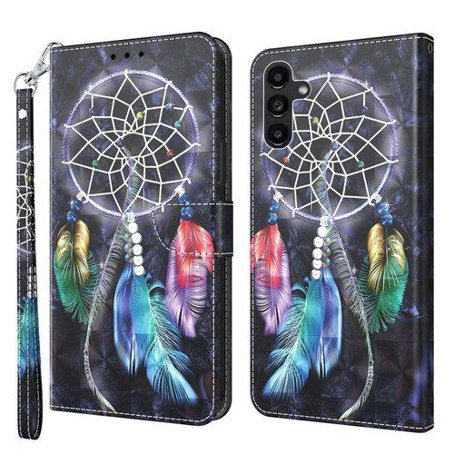 Samsung Galaxy A14 5G 3D Painted Leather Phone Case - Colorful Dreamcatcher