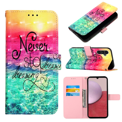 Samsung Galaxy A14 5G 3D Painting Horizontal Flip Leather Phone Case - Chasing Dreams