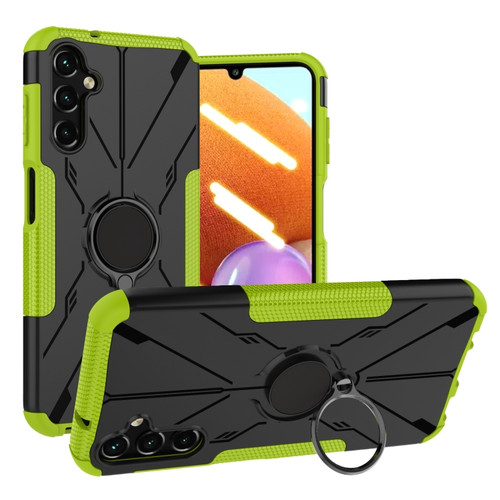 Samsung Galaxy A14 5G Armor Bear Shockproof PC + TPU Phone Case with Ring - Green