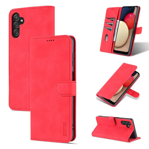 Samsung Galaxy A14 5G AZNS Skin Feel Calf Texture Flip Leather Phone Case - Red
