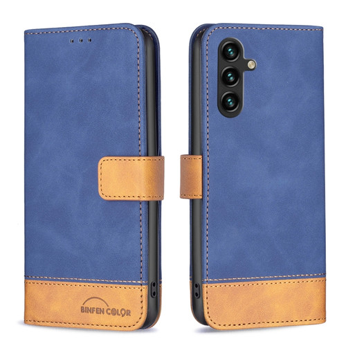 Samsung Galaxy A14 5G BF11 Color Matching Skin Feel Leather Phone Case - Blue