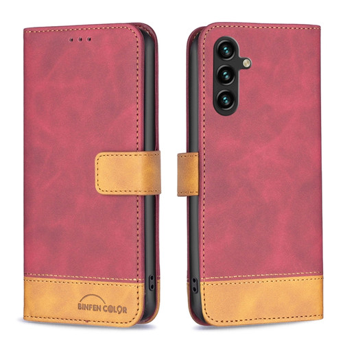 Samsung Galaxy A14 5G BF11 Color Matching Skin Feel Leather Phone Case - Red