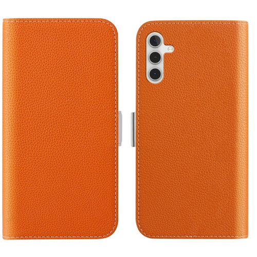 Samsung Galaxy A14 5G Candy Color Litchi Texture Leather Phone Case - Orange