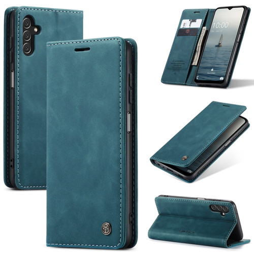 Samsung Galaxy A14 5G CaseMe 013 Multifunctional Horizontal Flip Leather Phone Case - Blue