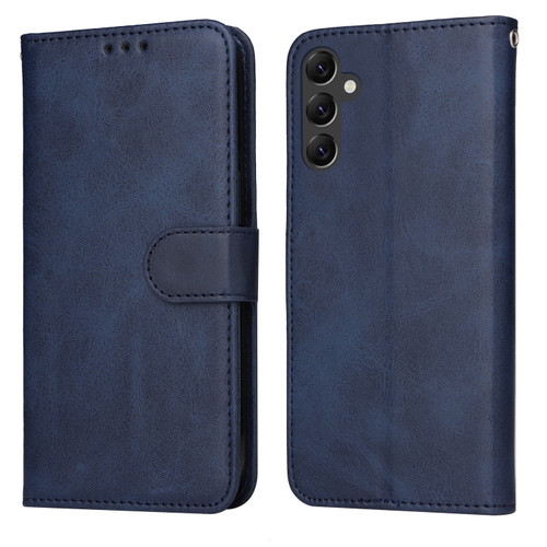 Samsung Galaxy A14 5G Classic Calf Texture Flip Leather Phone Case - Blue