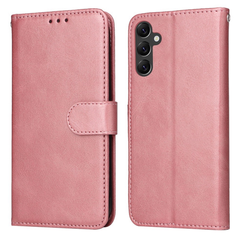 Samsung Galaxy A14 5G Classic Calf Texture Flip Leather Phone Case - Rose Gold