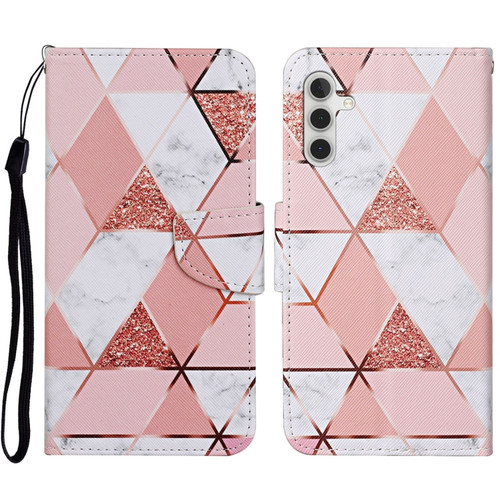 Samsung Galaxy A14 5G Colored Drawing Pattern Leather Phone Case - Marble