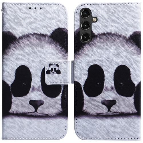 Samsung Galaxy A14 5G Coloured Drawing Horizontal Flip Leather Phone Case - Panda