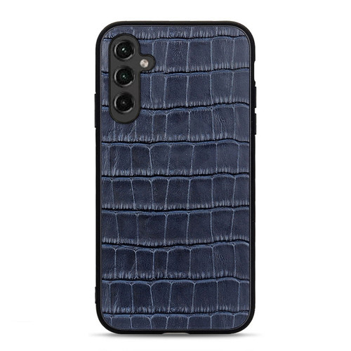 Samsung Galaxy A14 5G Crocodile Texture Genuine Leather Phone Case - Blue