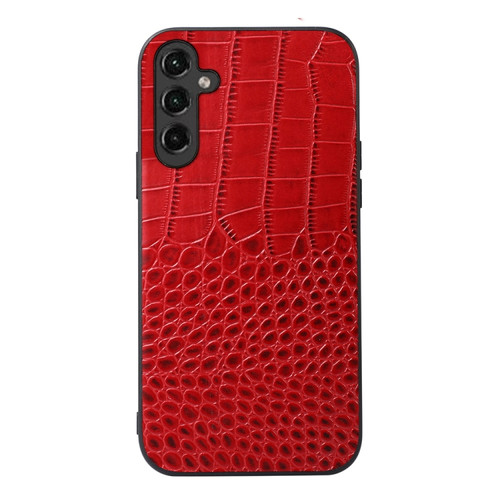 Samsung Galaxy A14 5G Crocodile Texture Genuine Leather Phone Case - Red