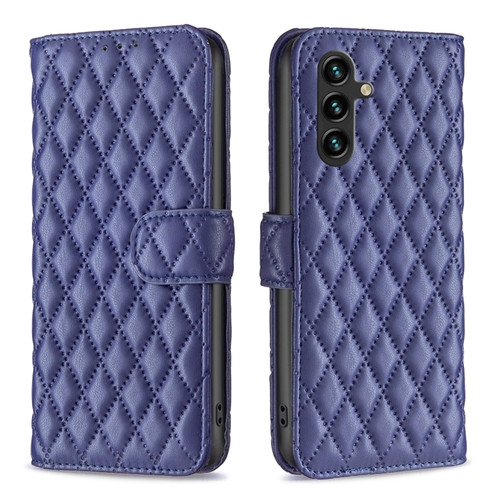Samsung Galaxy A14 5G Diamond Lattice Wallet Leather Flip Phone Case - Blue