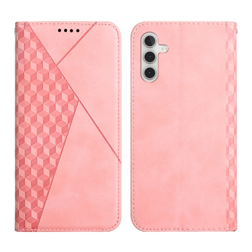Samsung Galaxy A14 5G Diamond Splicing Skin Feel Magnetic Leather Phone Case - Rose Gold
