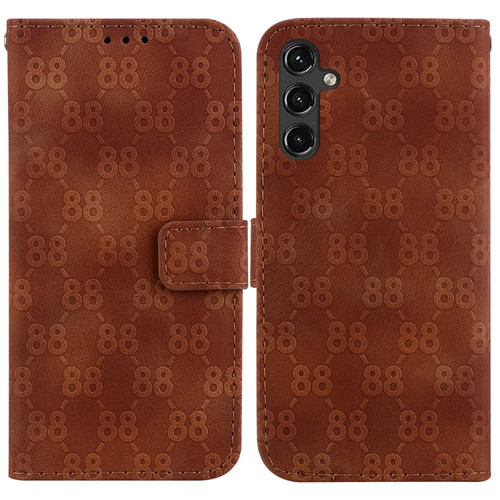Samsung Galaxy A14 5G Double 8-shaped Embossed Leather Phone Case - Brown