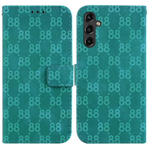 Samsung Galaxy A14 5G Double 8-shaped Embossed Leather Phone Case - Green