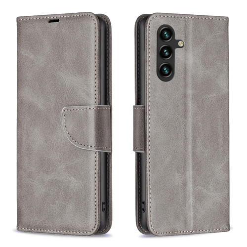 Samsung Galaxy A14 5G Lambskin Texture Leather Phone Case - Grey