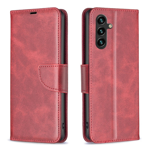 Samsung Galaxy A14 5G Lambskin Texture Leather Phone Case - Red