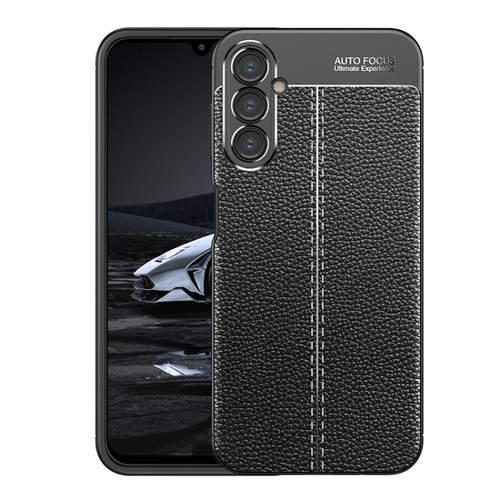 Samsung Galaxy A14 5G Litchi Texture Shockproof TPU Phone Case - Black