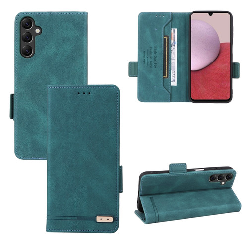 Samsung Galaxy A14 5G Magnetic Clasp Leather Phone Case - Green