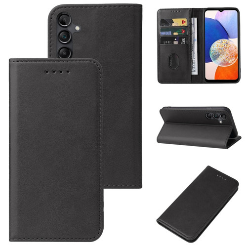 Samsung Galaxy A14 5G Magnetic Closure Leather Phone Case - Black