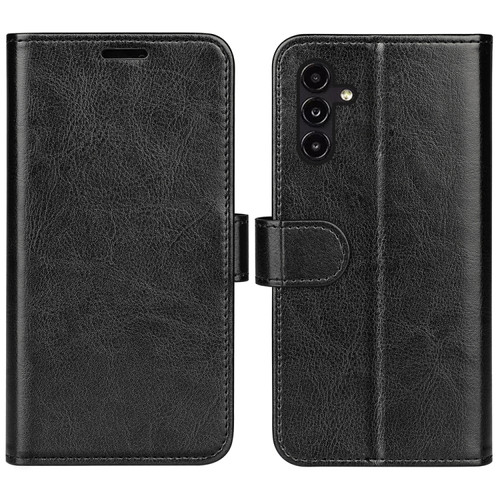 Samsung Galaxy A14 5G R64 Texture Horizontal Flip Leather Phone Case - Black