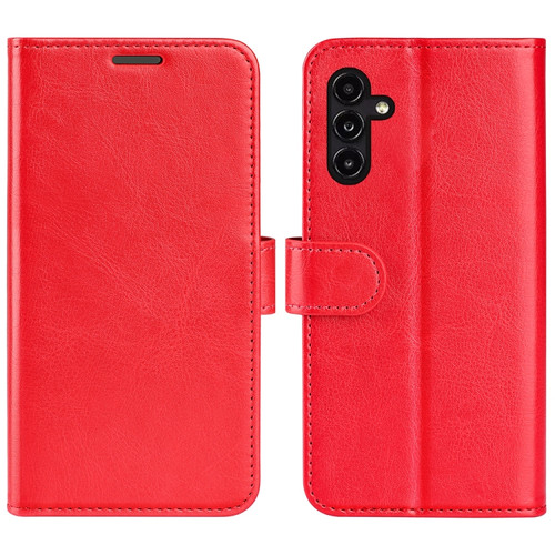 Samsung Galaxy A14 5G R64 Texture Horizontal Flip Leather Phone Case - Red